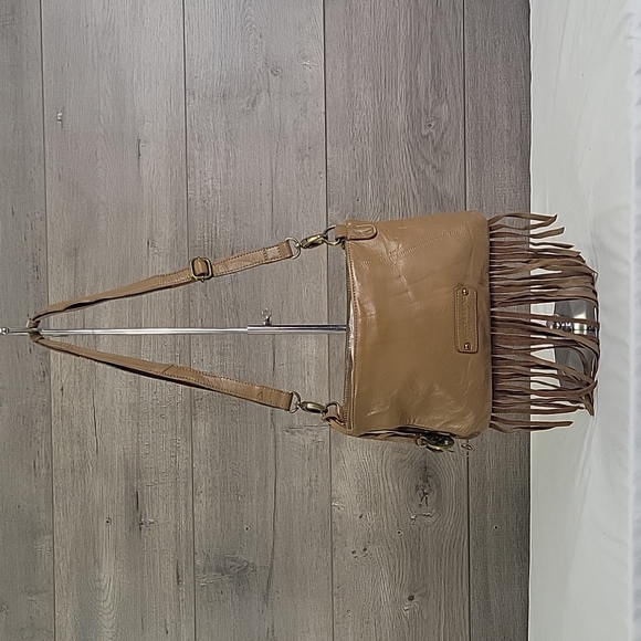 Lucky Brand Handbags - Lucky Brand Small Brown Fringe Leather Crossbody Shoulder Bag